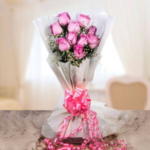Pink roses exclusive bunch